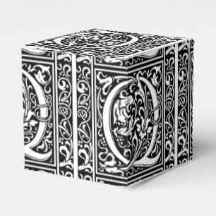 Letter Q Mediaeval Monogram Art Nouveau Favour Box