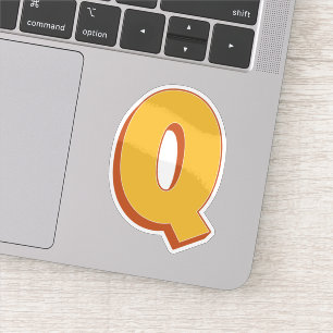 Letter Q Monogram, Bold 3D Type Font Initial