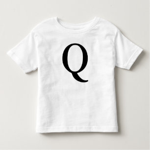 Letter Q monogrammed initial black  t shirt