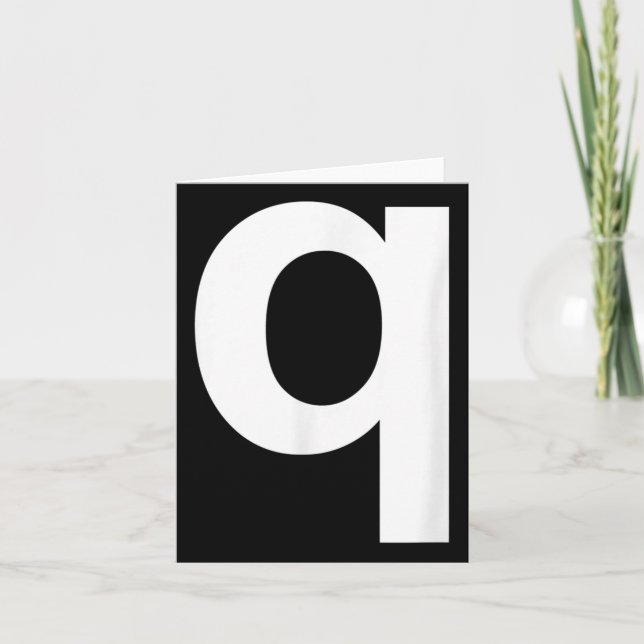 Letter Q Shirt Lower Case Alphabet  Card (Front)