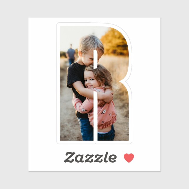 Letter R Alphabet & Photo Custom-Cut Vinyl Sticker (Creator Uploaded)