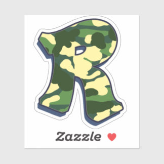 Letter R - Camo Green