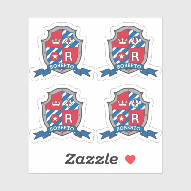 Letter R custom name Roberto eagle knights crest (Sheet)