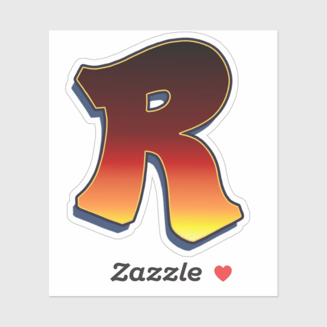 Letter R - flames Sticker (Sheet)