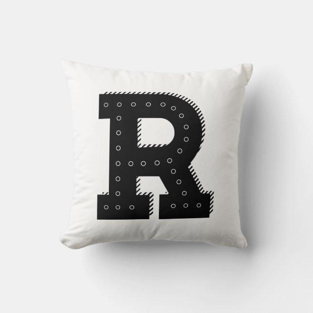 Letter R Initial Pillow (Front)