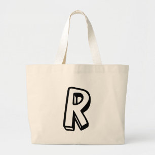 Letter R Large Tote Bag