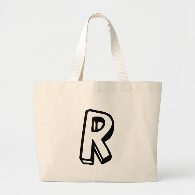 Letter R Large Tote Bag (Front)