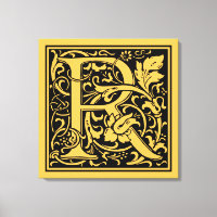 Letter R Mediaeval Monogram Art Nouveau