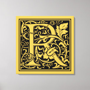 Letter R Mediaeval Monogram Art Nouveau Canvas Print