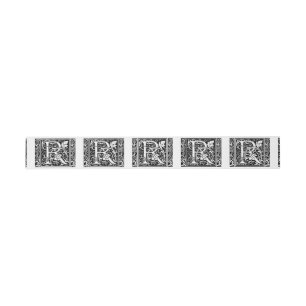 Letter R Mediaeval Monogram Art Nouveau Invitation Belly Band