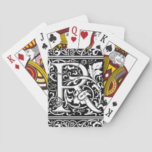 Letter R Mediaeval Monogram Art Nouveau Playing Cards