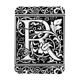 Letter R Mediaeval Monogram Vintage Initial Magnet