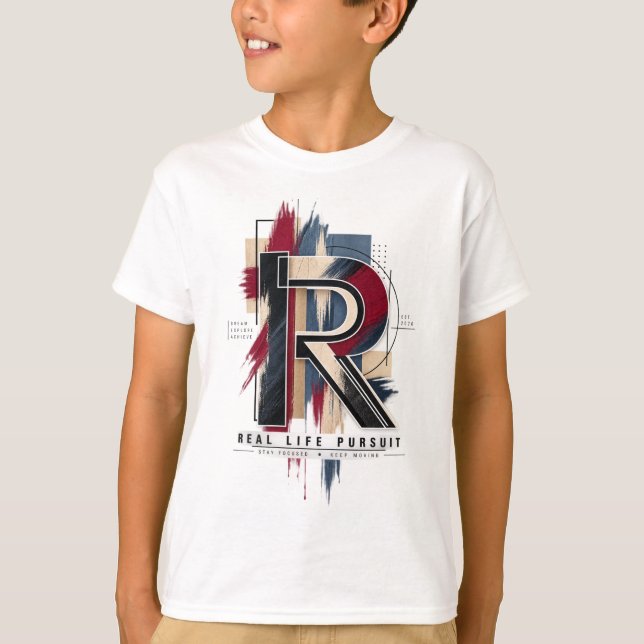 Letter R – Minimal Modern Typography Design T-Shirt (Front)