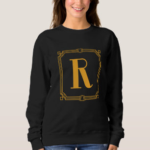 Letter R Monogram Alphabet R Initial Geometric Dec Sweatshirt