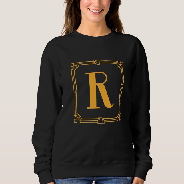 Letter R Monogram Alphabet R Initial Geometric Dec Sweatshirt (Front)