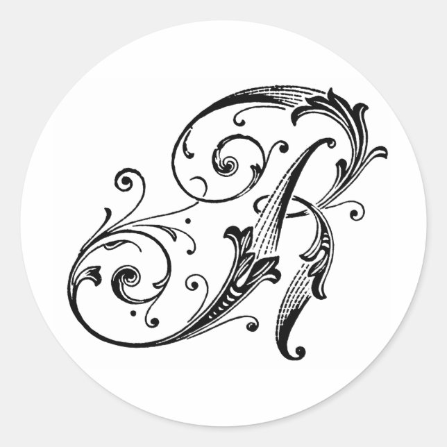 Letter R Monogram Classic Round Sticker (Front)