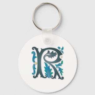 Letter R Monogram Key Ring