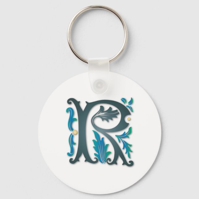 Letter R Monogram Key Ring (Front)
