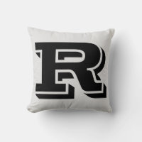 LETTER R MONOGRAM PILLOW