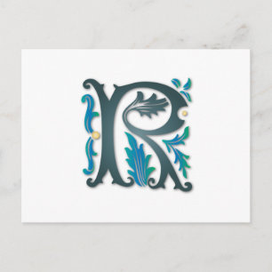 Letter R Monogram Postcard