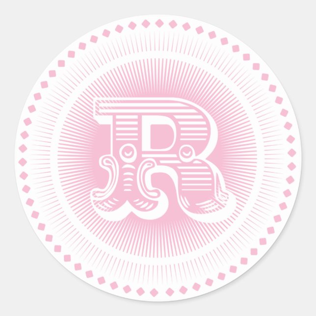 Letter R Monogram Stickers (Front)