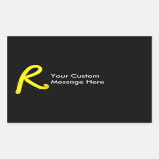 Letter "R" Neon Light Monogram Rectangular Sticker