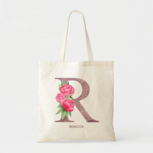 Letter R Personalised name monogram bridesmaid   Tote Bag