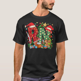 Letter 'Rn' Decorated With Christmas Ornaments Sym T-Shirt