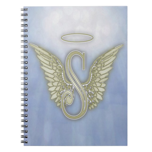 Letter S Angel Monogram Spiral Notebook (Front)