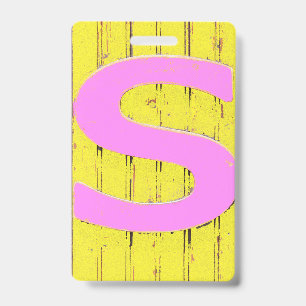 Letter s ID badge
