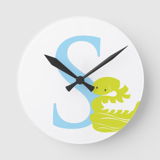 Letter S Initial Clock (Front)