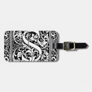 Letter S Mediaeval Monogram Art Nouveau Luggage Tag