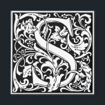 Letter S Medieval Monogram Art Nouveau Magnet<br><div class="desc">This initial S is part of a complete series of upper case William Morris inspired typography initials. The black and white lettering is highly decorative, styled after the fancy typography of the middle ages. Cute and trendy, this is a vintage chic monogram S - letter S- swirly S . Customize...</div>