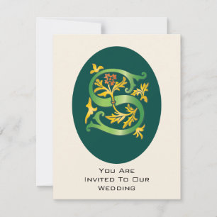 Letter S Monogram Fleur de lis Invitation