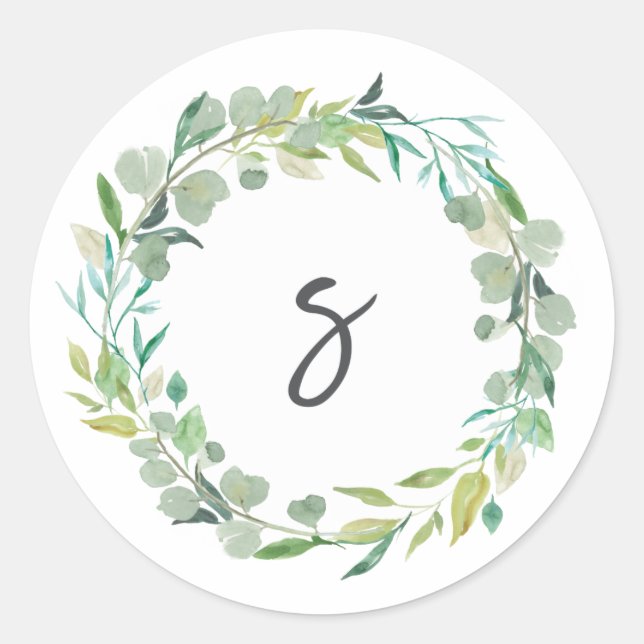 Letter S Monogram Initial Sticker Envelope Seal (Front)