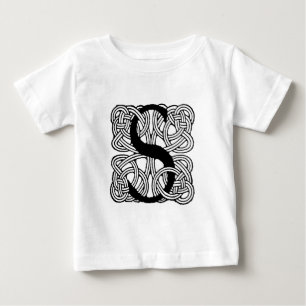 Letter S Monogram Vintage Celtic Knot Print Baby T-Shirt