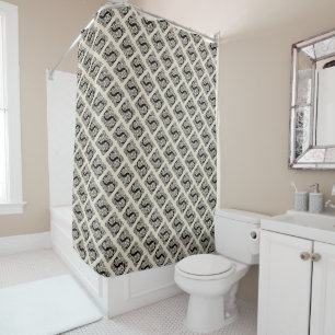 Letter S Monogram Vintage Celtic Knot Print Shower Curtain