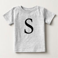Letter S monogrammed black initial t shirt