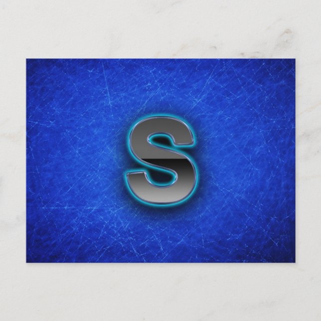 Letter S - neon blue edition Postcard (Front)