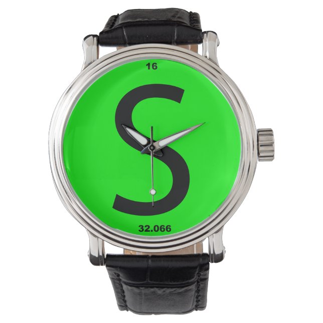 Letter S periodic table Watch (Front)