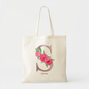 Letter S Personalised name monogram bridesmaid    Tote Bag