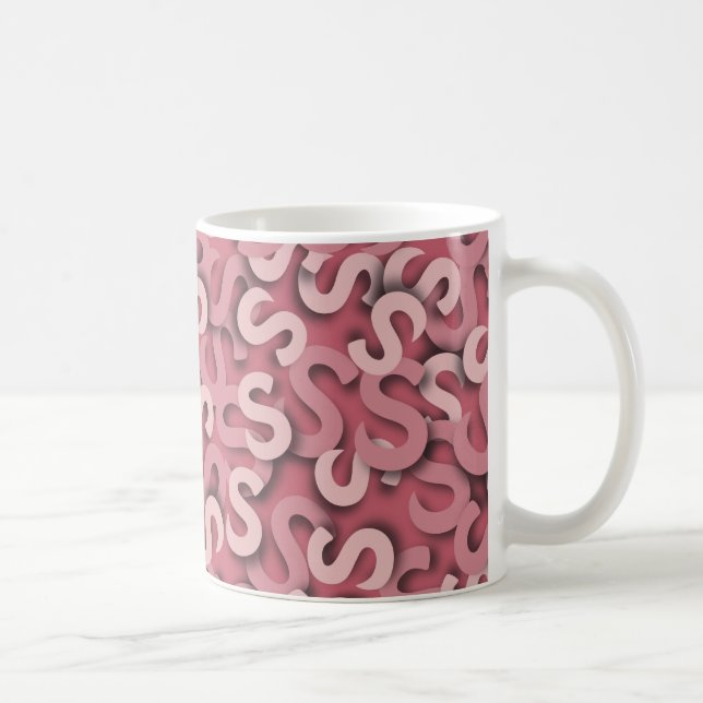 Letter S Pink Coffee Mug (Right)