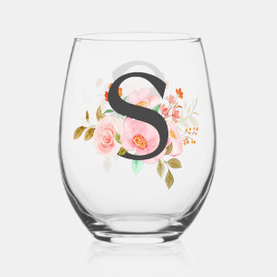 Letter S Stemless Wine Glass