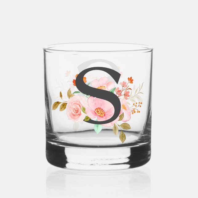 Letter S Whiskey Glass (Front)