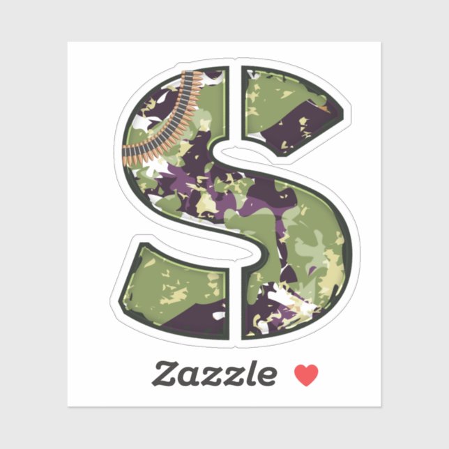 Letter S with Military camouflage Texture (Sheet)