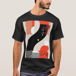 Letter shapes with dots in red and black T-Shirt