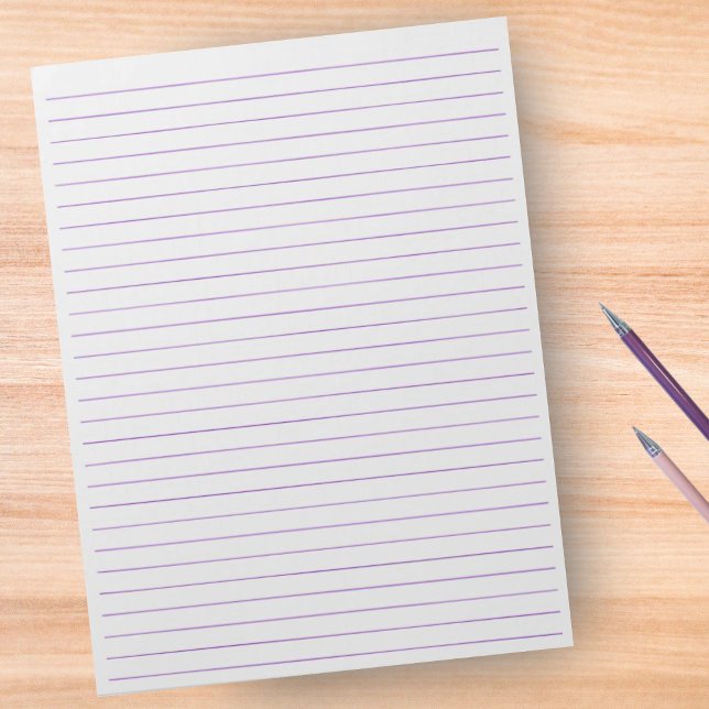 Letter Size 8.5"x11" Purple Ruled Wide Lined Paper Notepad (Creator Uploaded)