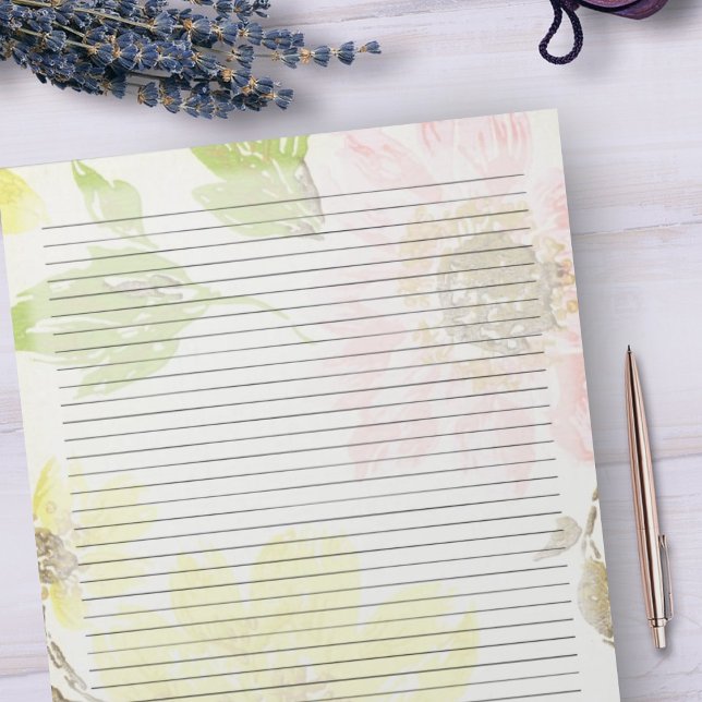 Letter Size 8.5" x 11" College Ruled Large Floral Notepad (Creator Uploaded)