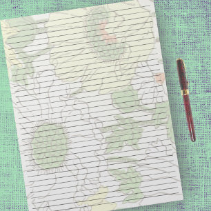 Letter Size 8.5" x 11" College Ruled Yellow Flower Notepad