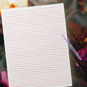 Letter Size 8.5" x 11" Red Lines College Ruled Notepad